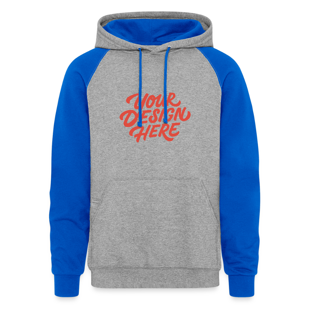Colorblock Hoodie - heather grey/royal