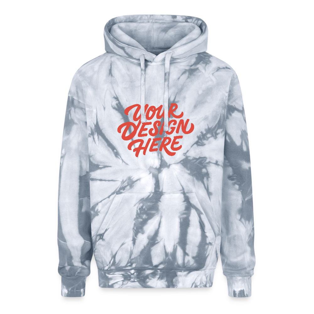 Adult Tie Dye Hoodie - spider silver