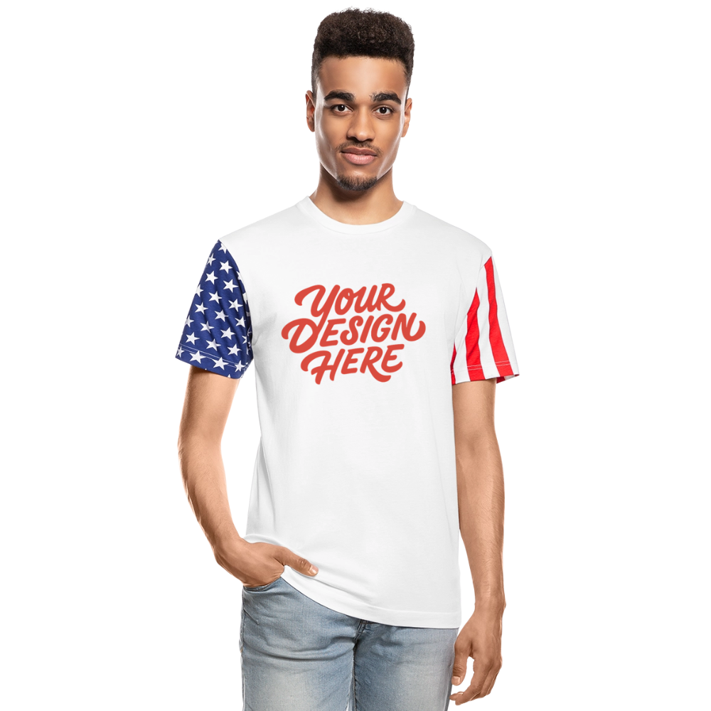 Adult Stars & Stripes T-Shirt | LAT Code Five™ 3976 - white