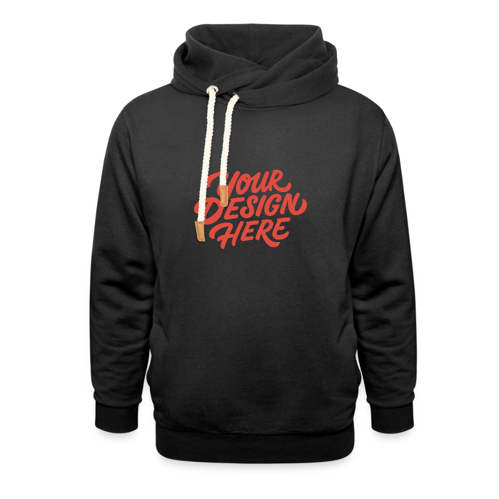 Shawl Collar Hoodie - black