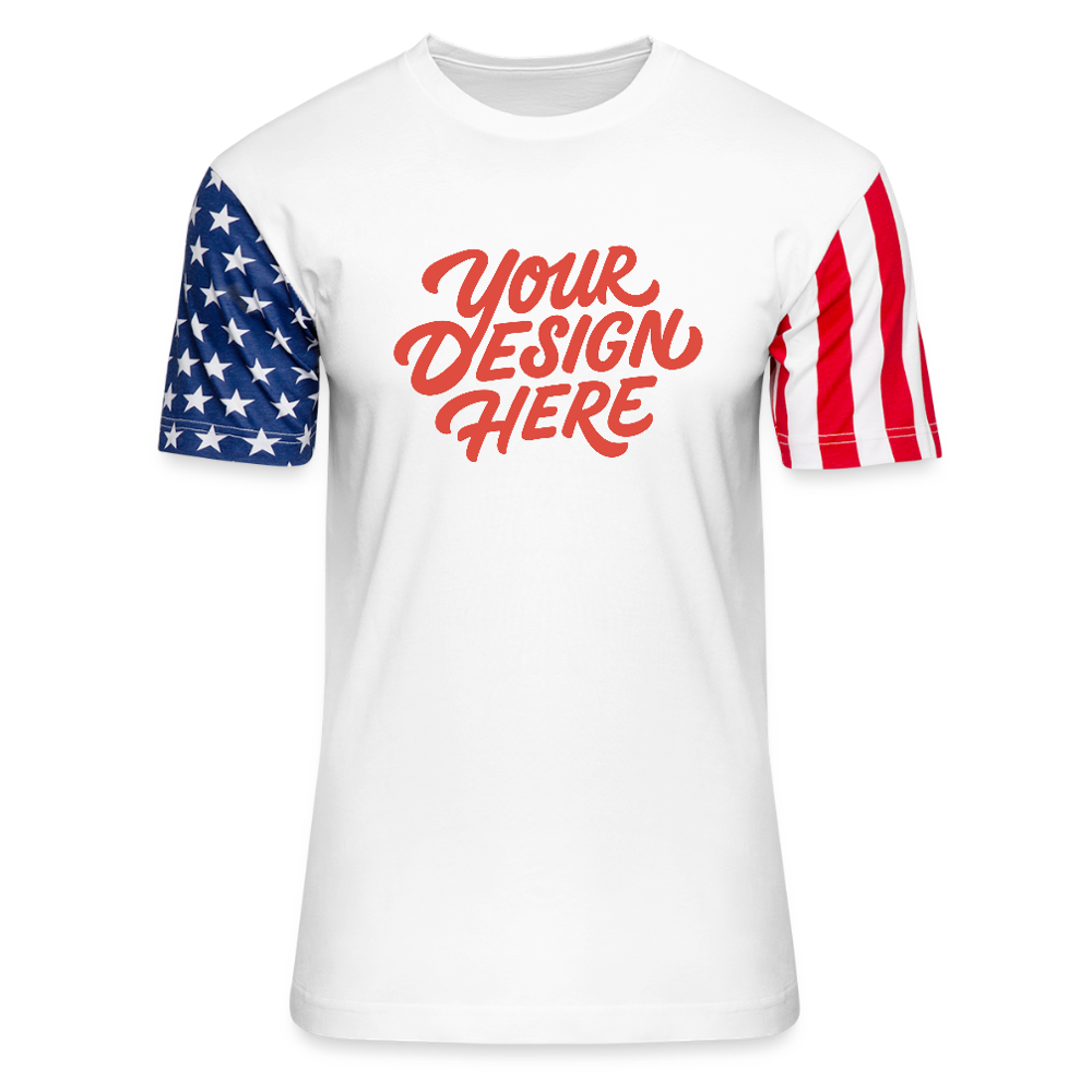 Adult Stars & Stripes T-Shirt | LAT Code Five™ 3976 - white