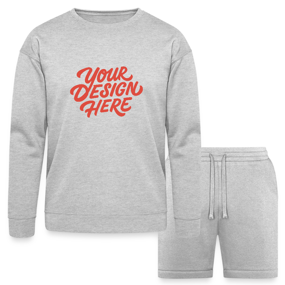 Bella + Canvas Unisex Sweatshirt & Short Set - heather gray
