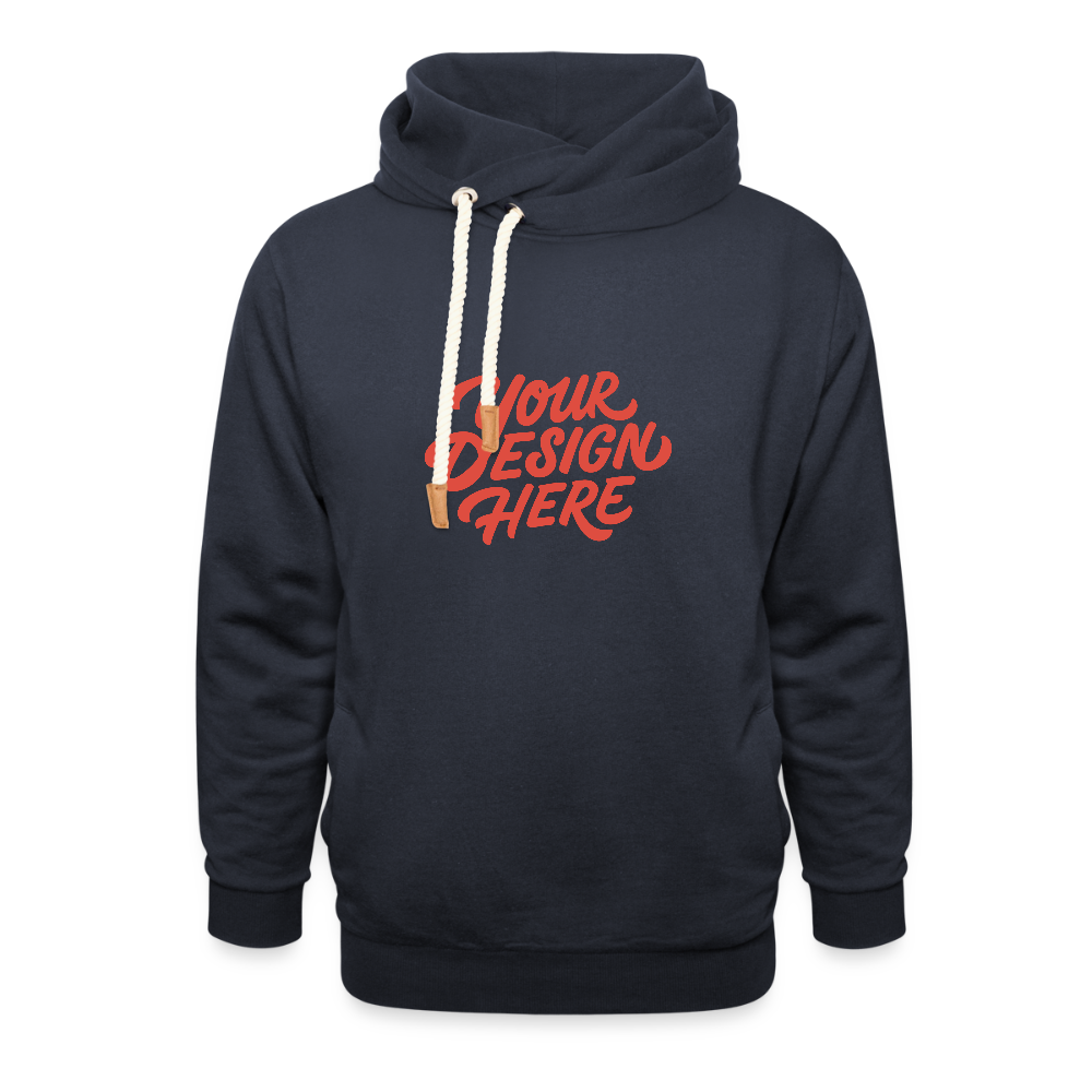 Shawl Collar Hoodie - navy
